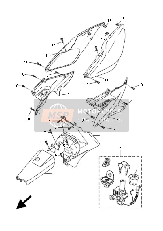 Yamaha YQ50 AEROX 2009 Side Cover for a 2009 Yamaha YQ50 AEROX